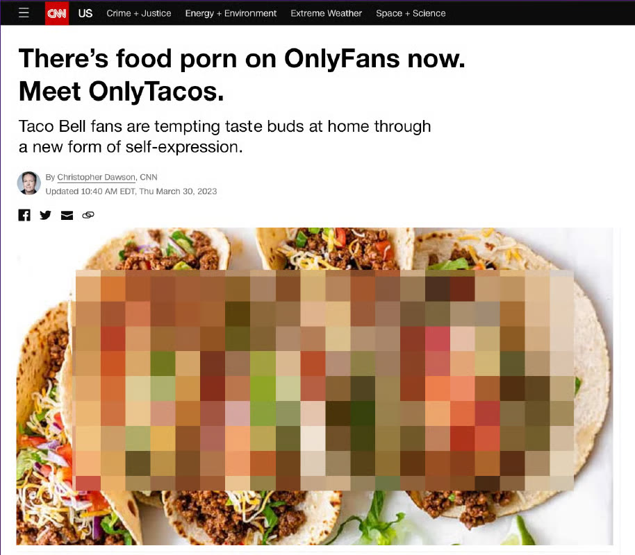 OnlyTacos: the CNN headline, with the tacos pixelated